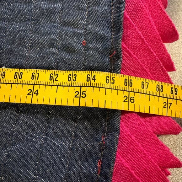 Handmade Pink Purple Rag Rug Rectangle Vibrant Shaggy Mat 26in x 16 in - Picture 6 of 7